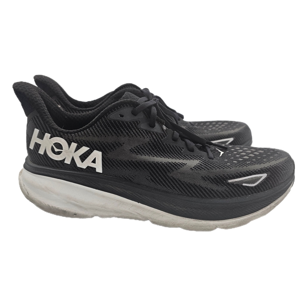 Hoka Clifton 9 Mens Wide Black Running Shoes Size 12D Preowned - Picture 1 of 11
